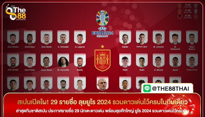 สเปนเปิดโผ! 29 รายชื่อ ลุยยูโร 2024 รวมดาวเด่นไว้ครบในทีมเดียว